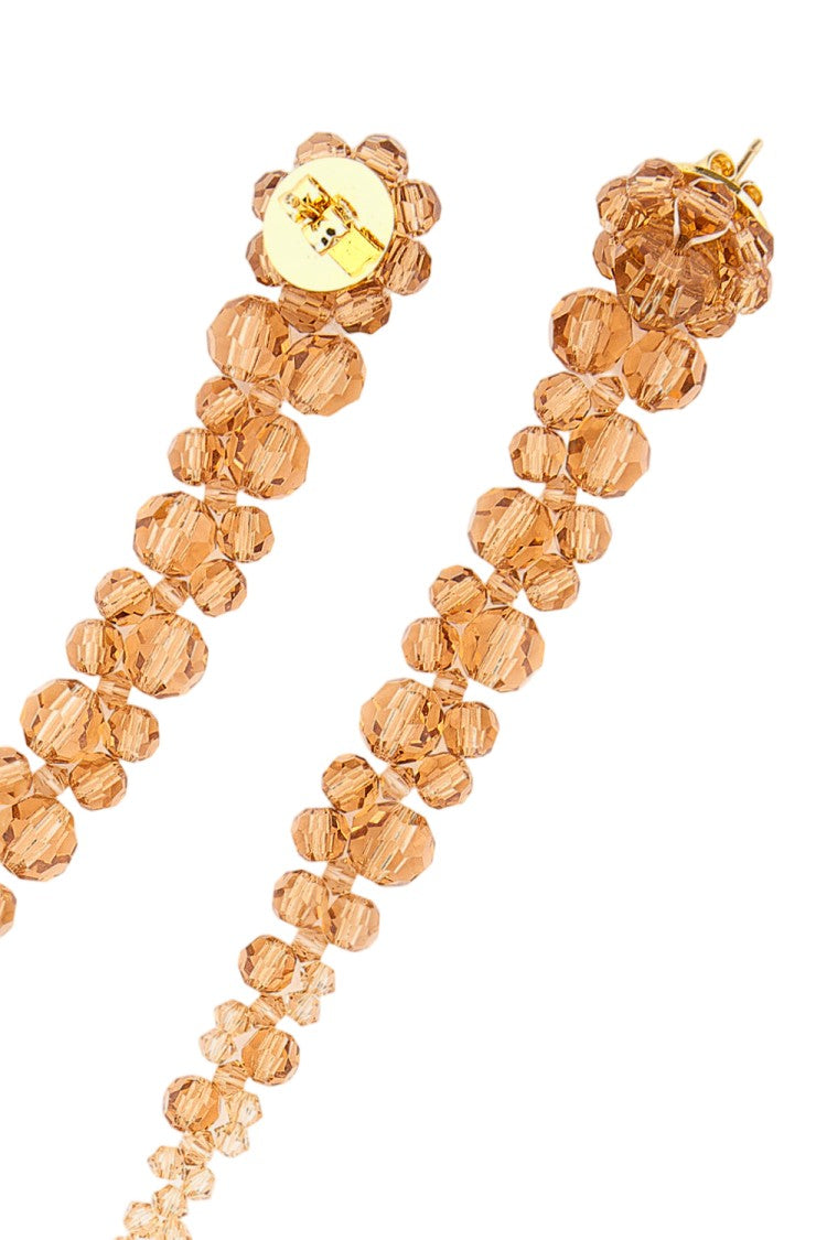 Simone Rocha Beige Drip Crystal Drop Earrings