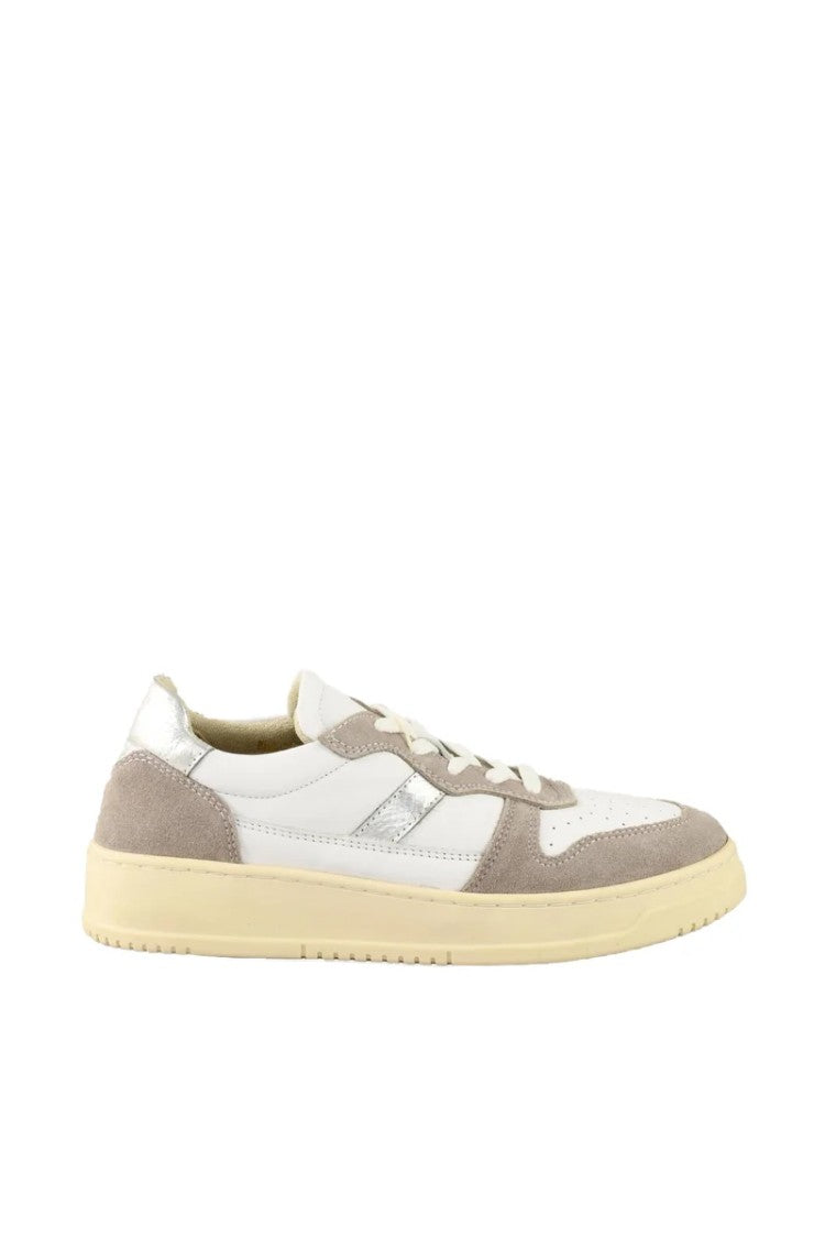 Twelve Style Division Leather Sneakers - White/Taupe