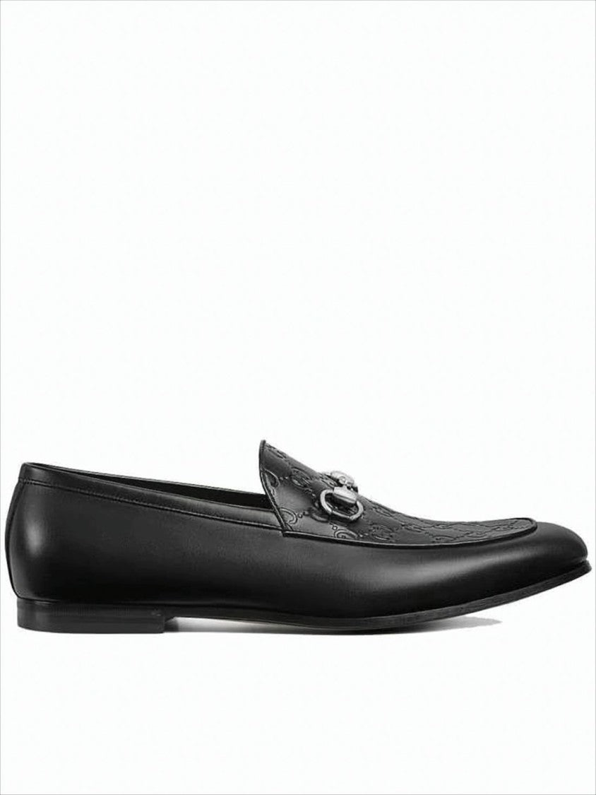 Gucci Black Leather Loafers With Horsebit Detail
