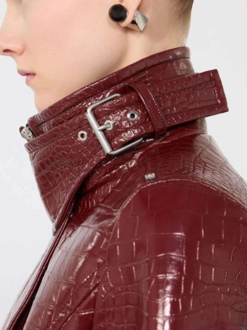 Sportmax Alligator Print Patent Leather Jacket