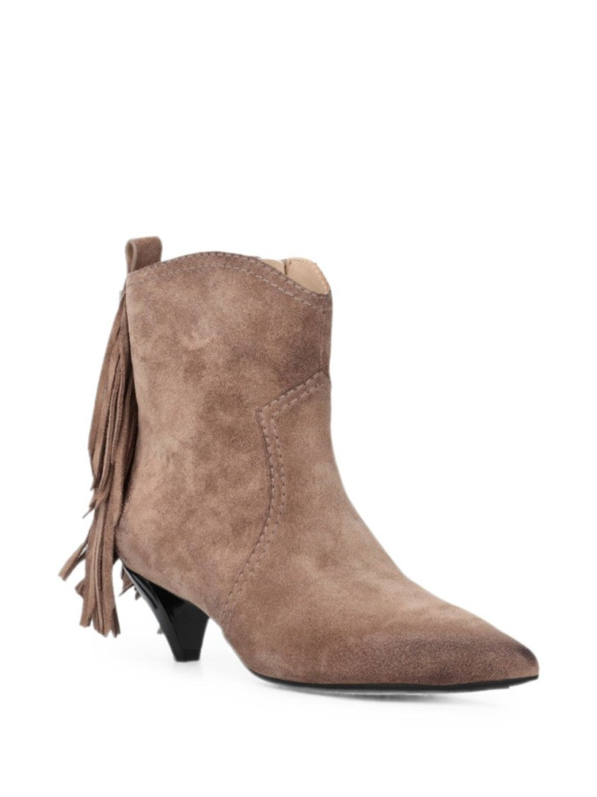 Pinko Black Pointed Toe Decorative Tassels Boots