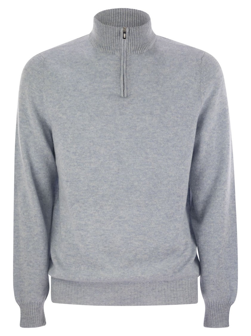 Fedeli Favonio Persia - Cashmere Half-Zip Sweater