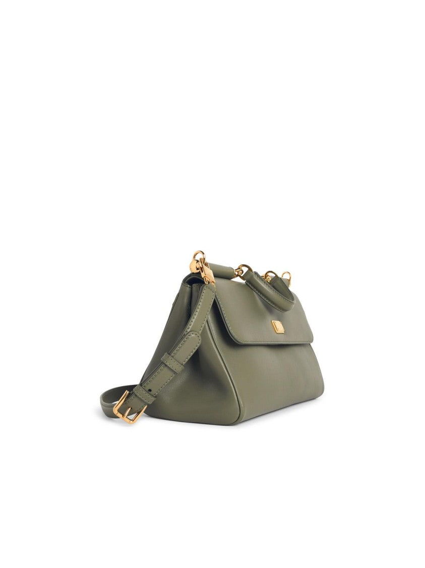 Dolce & Gabbana Ìmy Sicilyì Medium Handbag In Green Leather