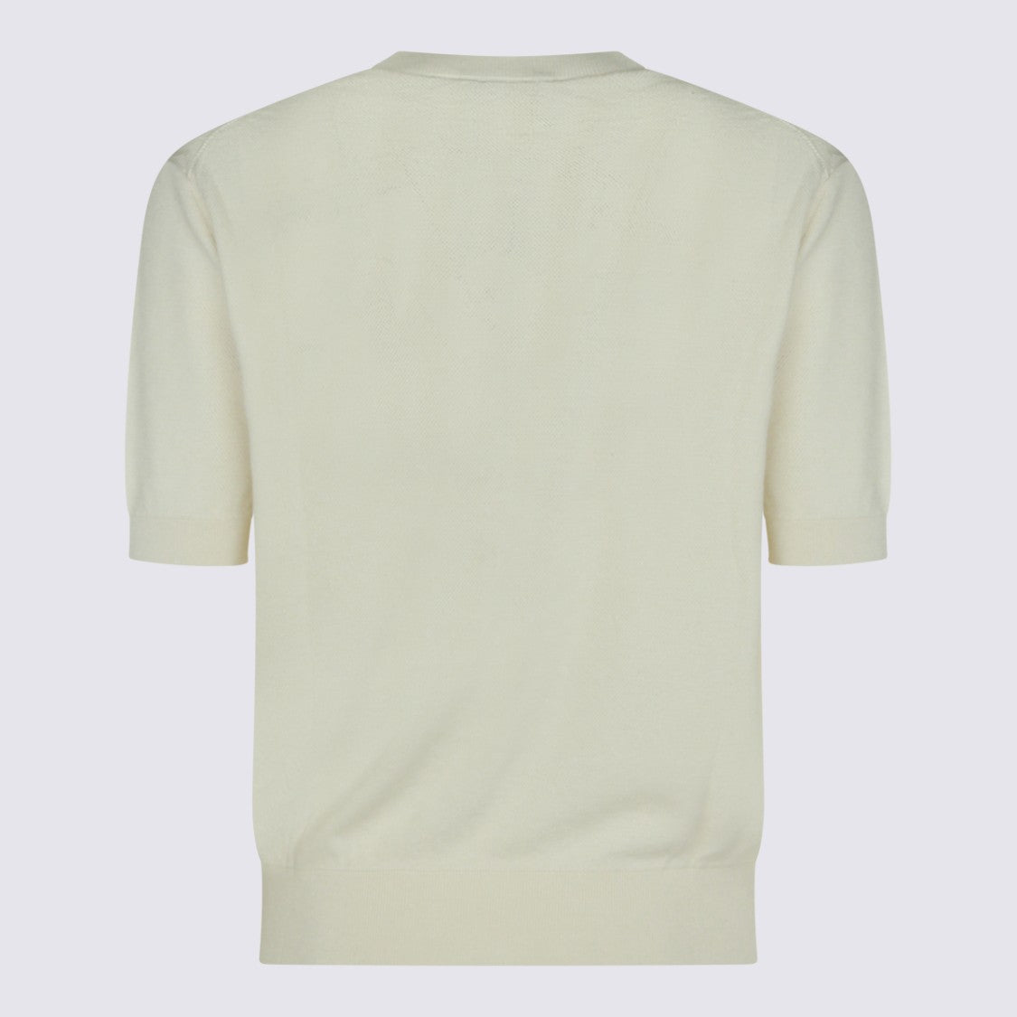 Piacenza Cashmere Textured Knit Crew Neck Top With Ribbed Details