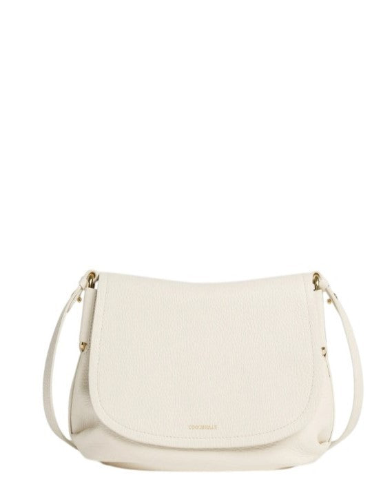Coccinelle Grained Leather Shoulder Bag With Flap Closure