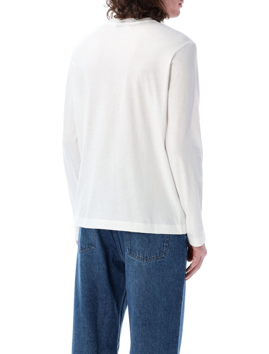 Ami Paris Long-Sleeve T-Shirt With Ribbed Neckline