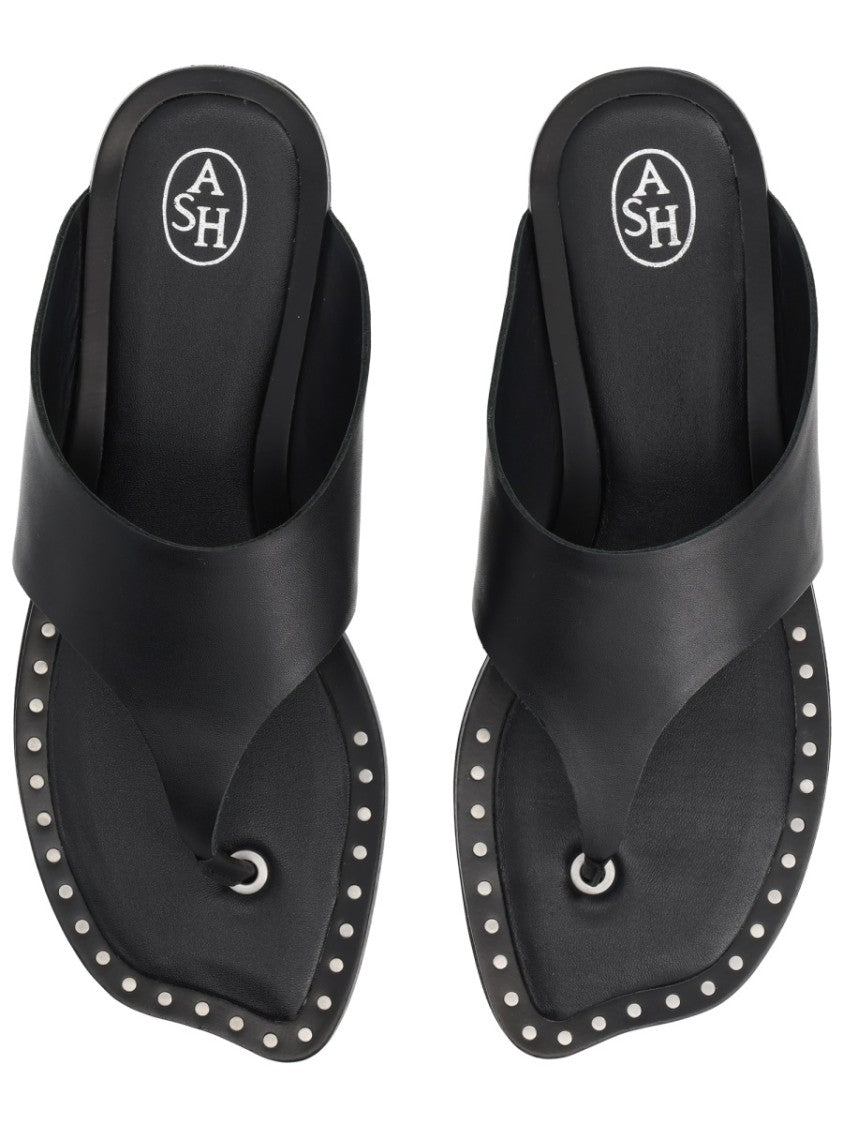 Ash Genius Leather Studded Thong Sandals