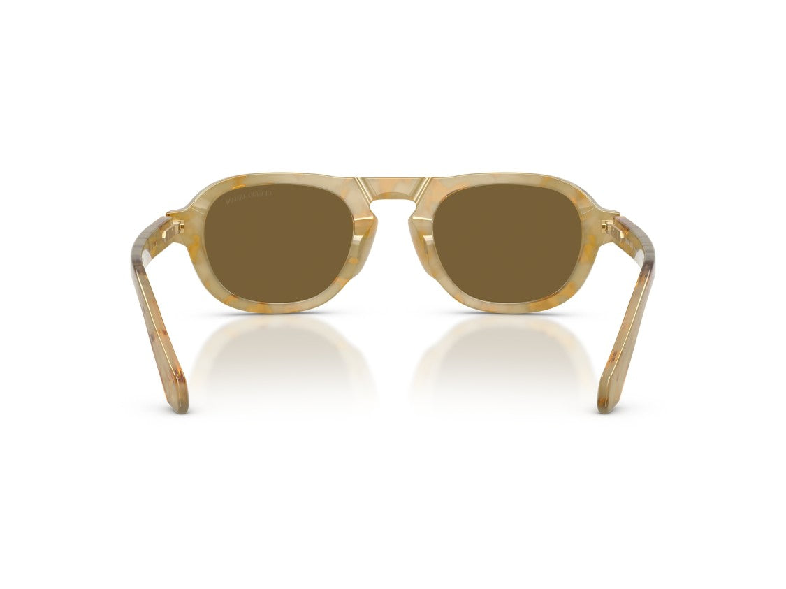 Giorgio Armani Brown 0Ar8244 Keyhole Acetate Geometric Sunglasses