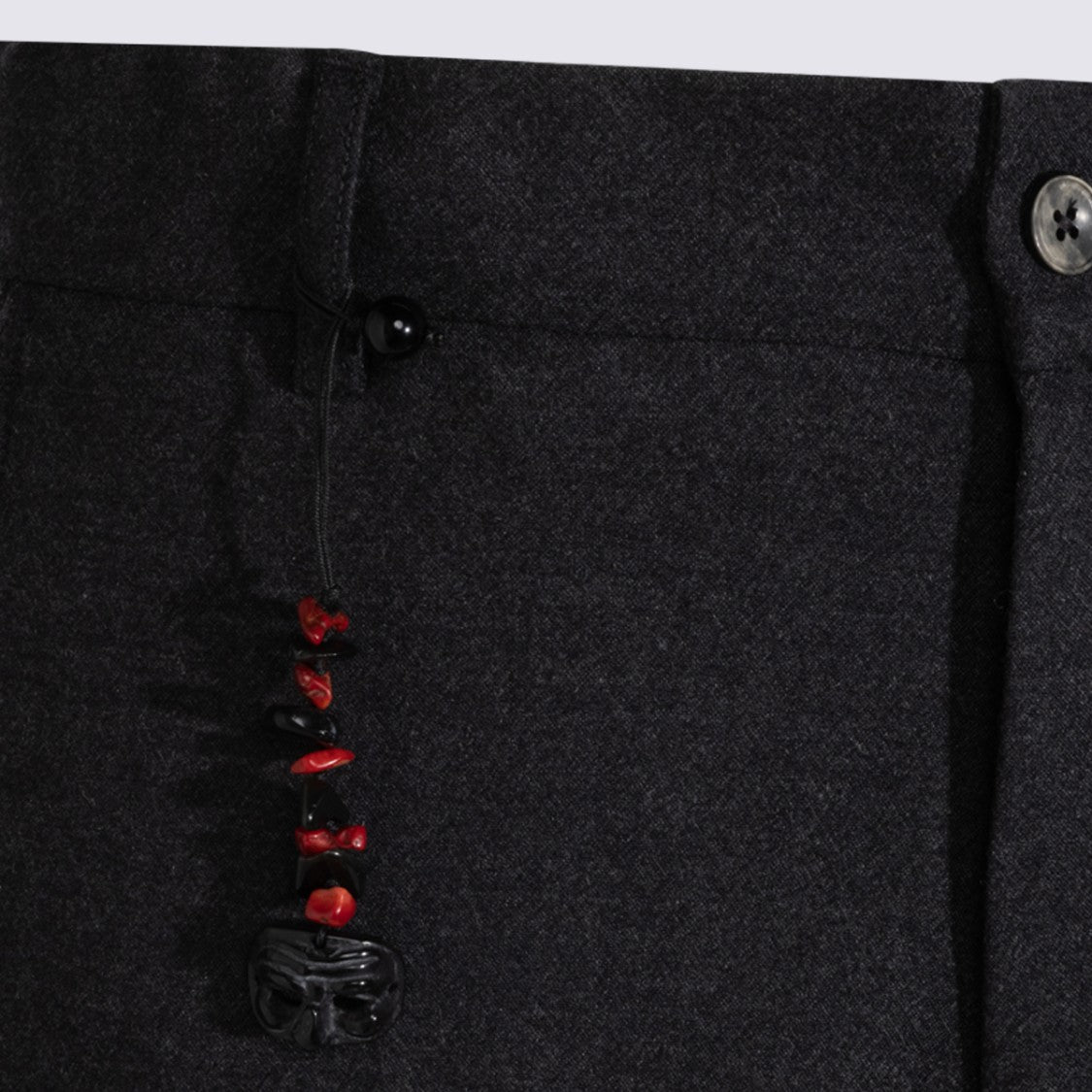 Marco Pescarolo Tailored Fit Black Trousers With Beaded Detail