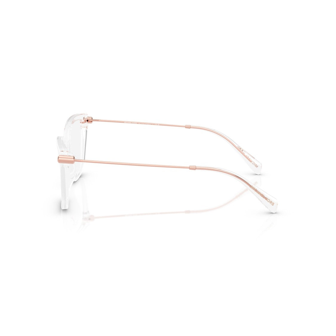 Michael Kors 0Mk4150u Transparent Acetate Cat-Eye Eyeglasses With Rose Gold Temples
