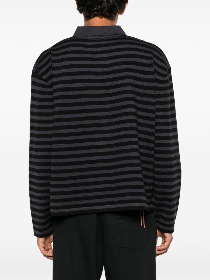 House Of Errors Horizontal Stripe Knit Sweater With Unique Embroidery