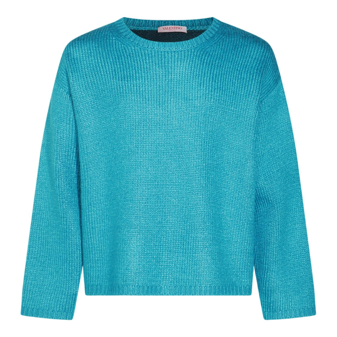 Valentino Textured Knit Sweater With Ribbed Hem And Cuffs