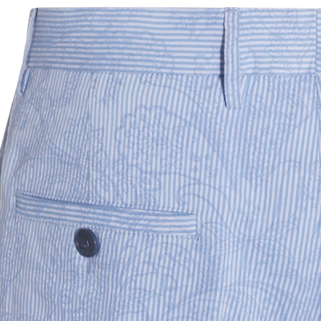 Etro Tailored Blue Shorts With Stripe Pattern