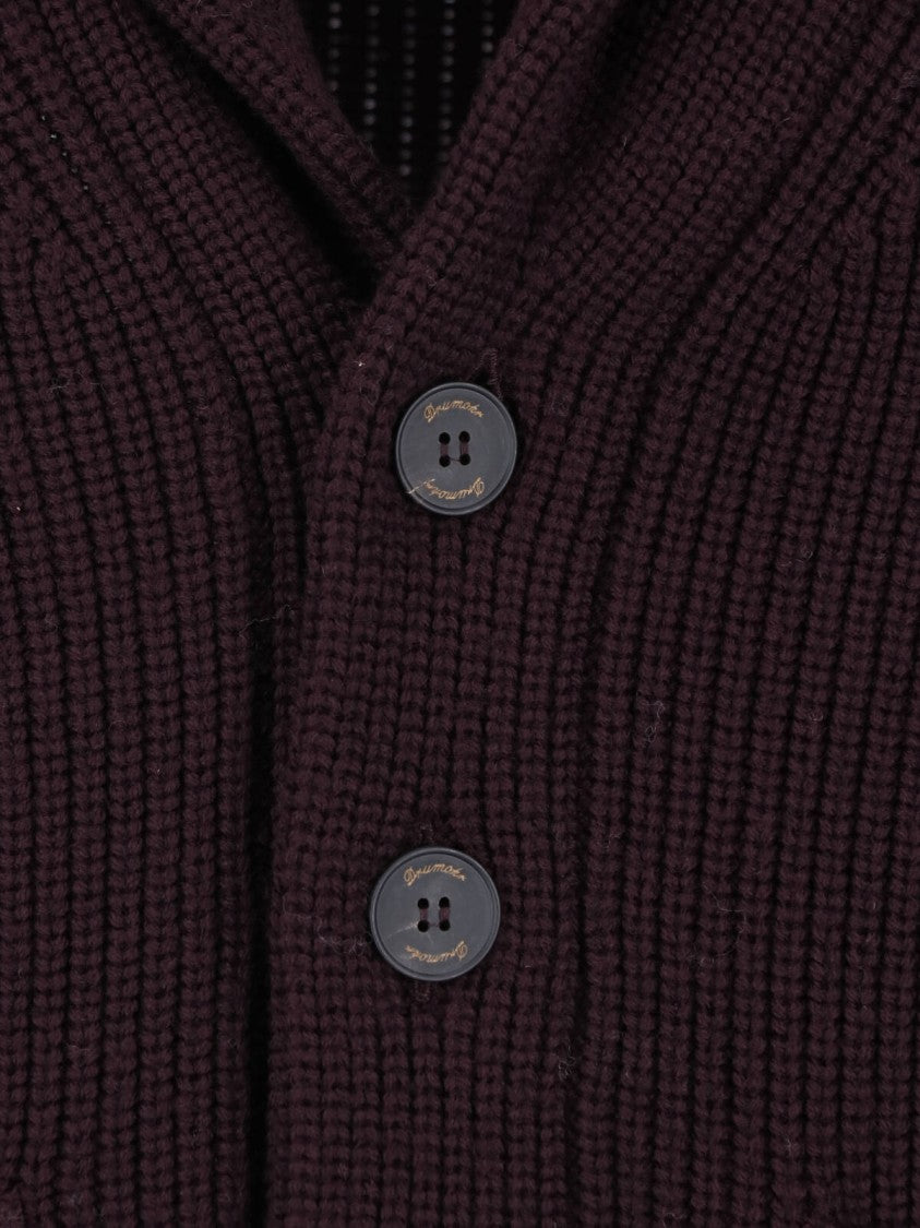 Drumohr Ribbed Knit Cardigan With Shawl Collar