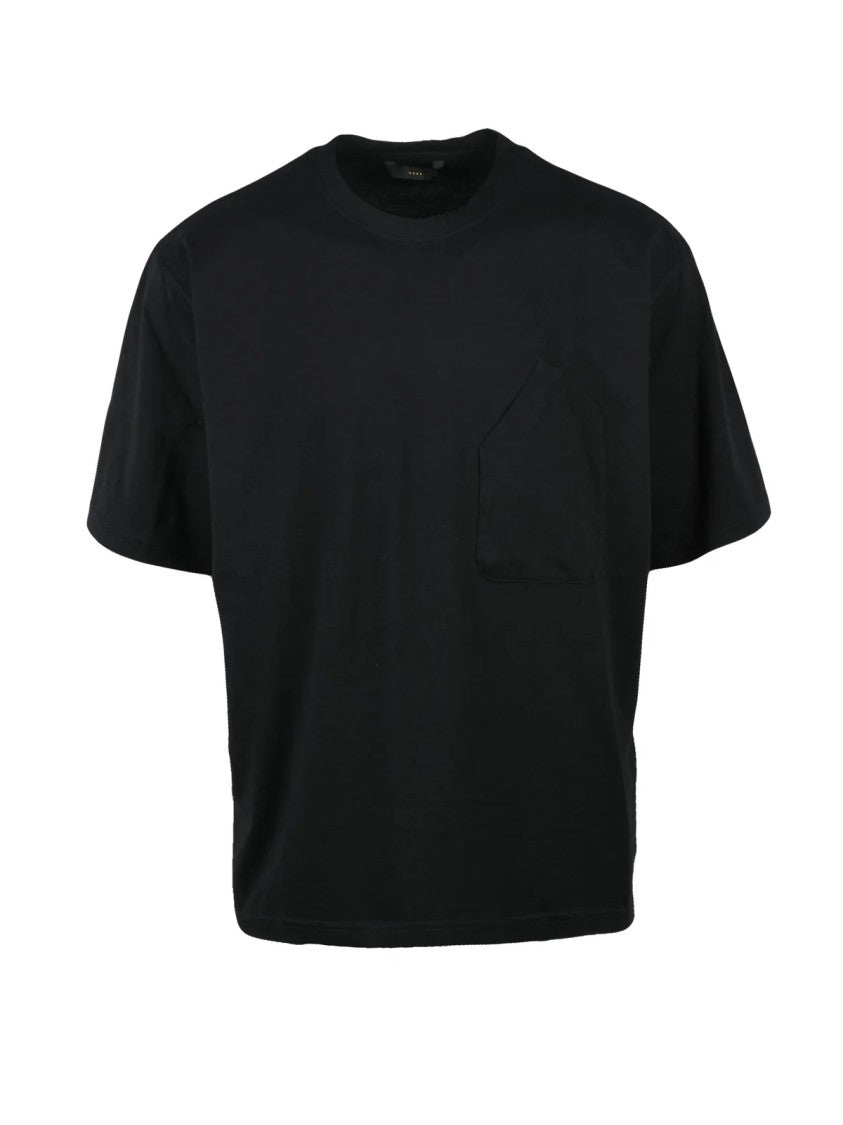 Hevo Black Crewneck Cotton T-Shirt