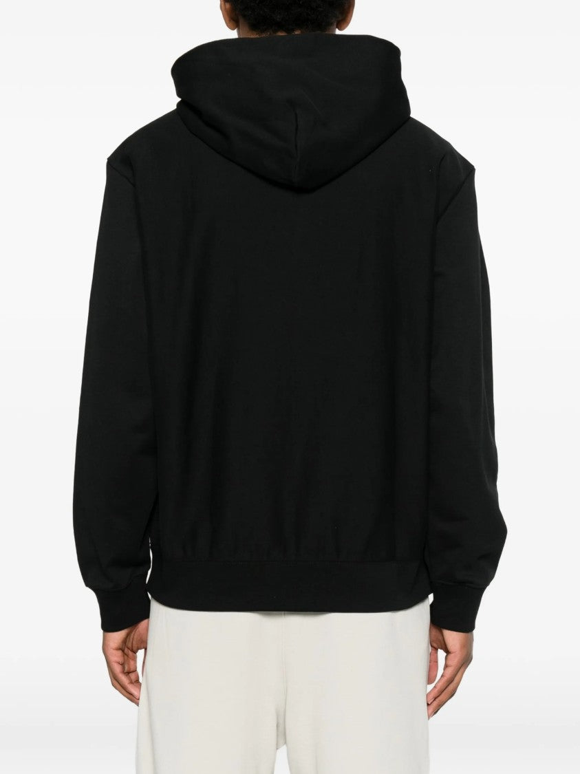 Calvin Klein Minimalist Black Hoodie With Full Front Zipper And Subtle Logo
