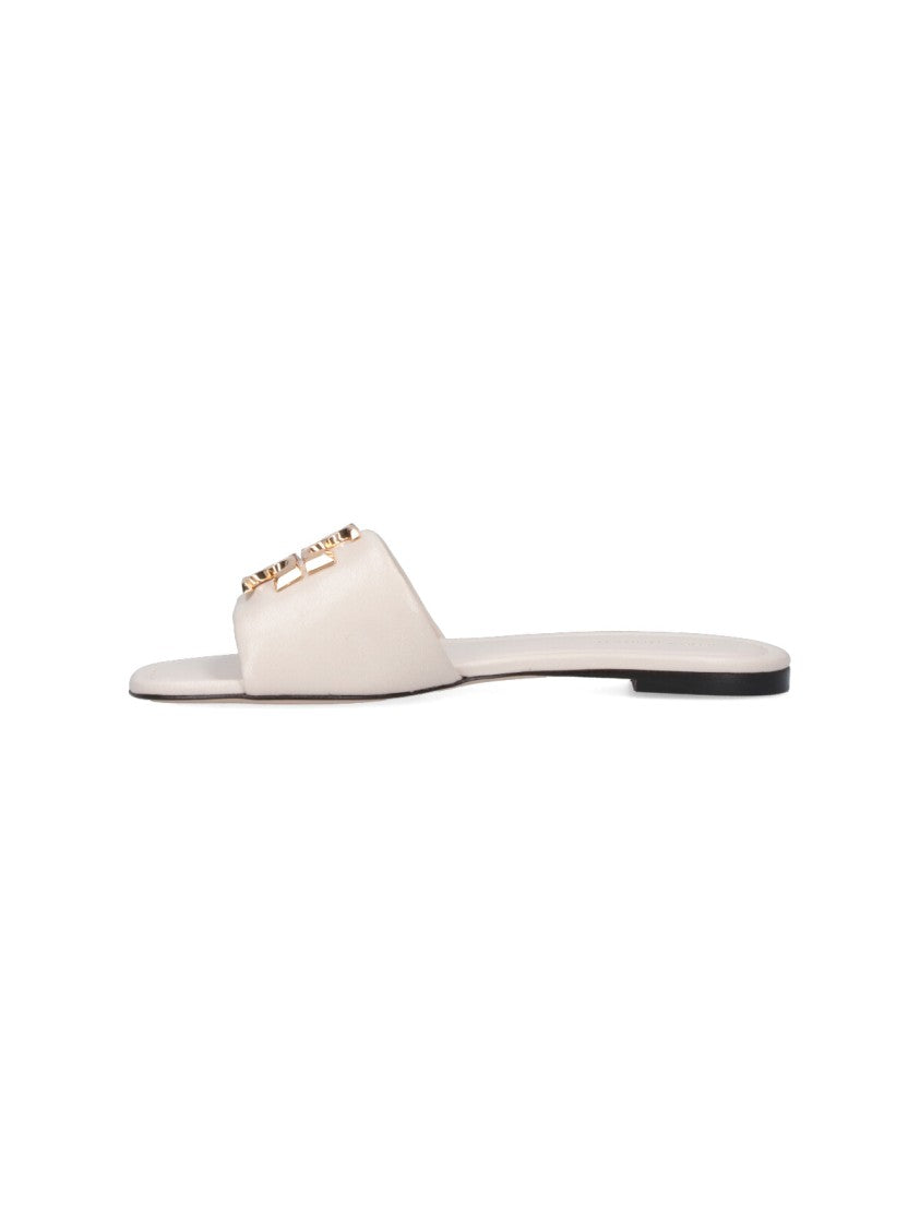 Tory Burch "Eleanor" Slide Sandals – White