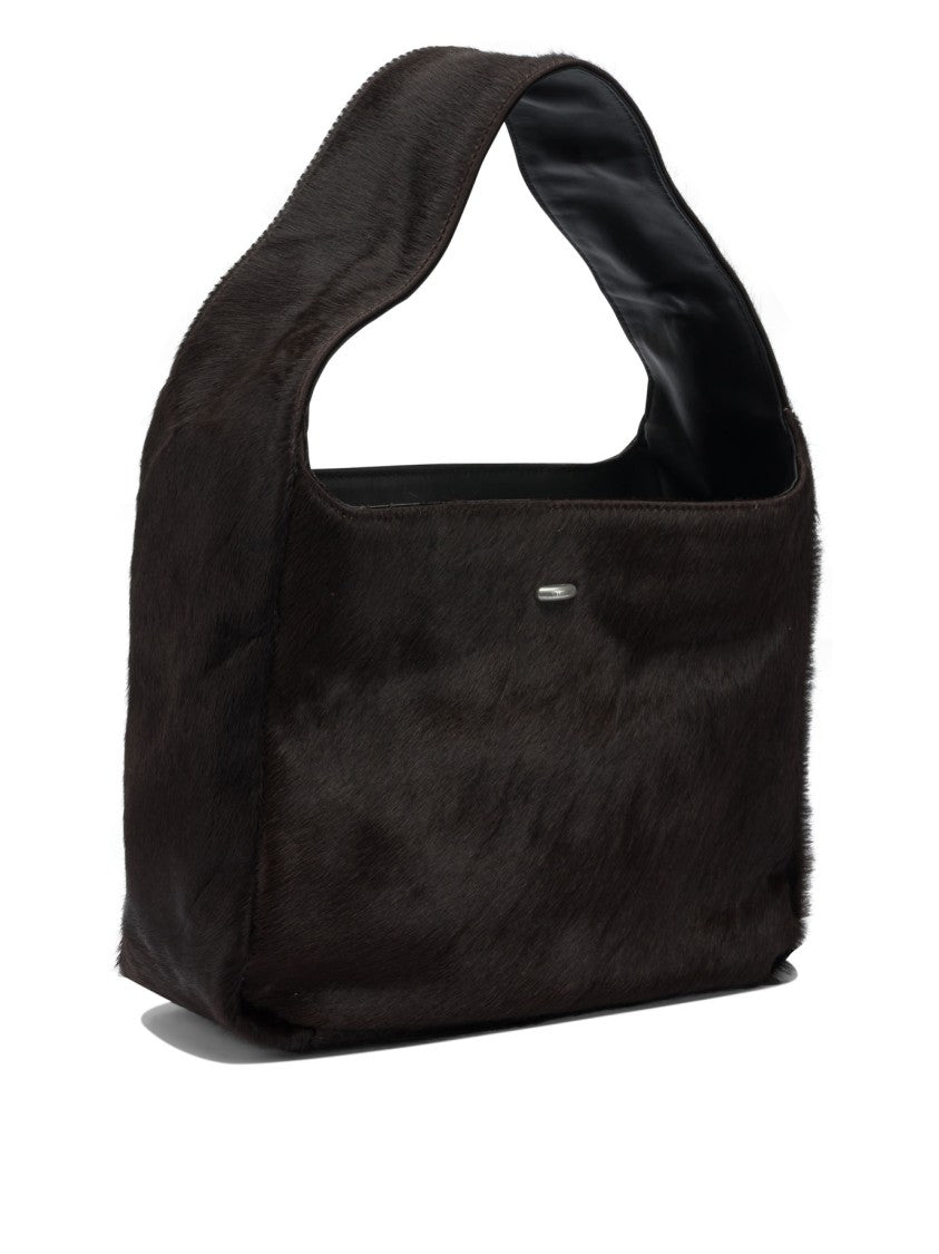 Our Legacy Structured Geometric Handbag In Italian Buckskin Leather