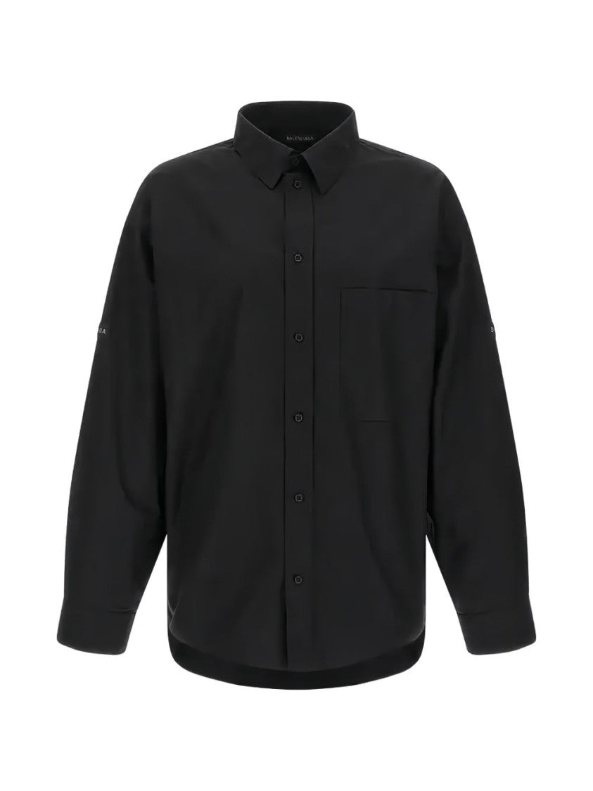 Balenciaga Button-Up Black Shirt Jacket