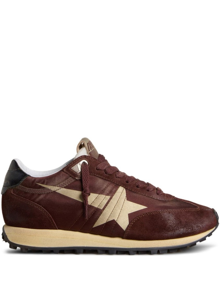 Golden Goose Burgundy Suede Beige Star Sneakers