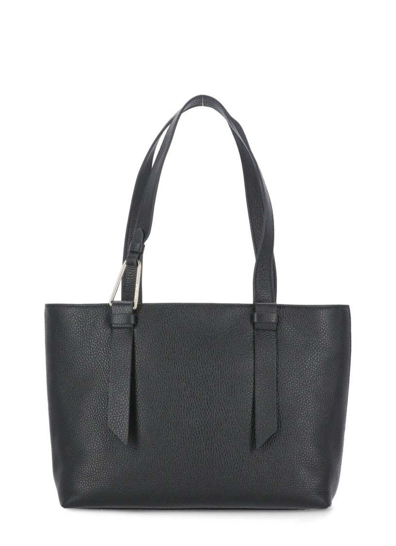 Coccinelle Black Pebbled Leather Malory Shoulder Bag