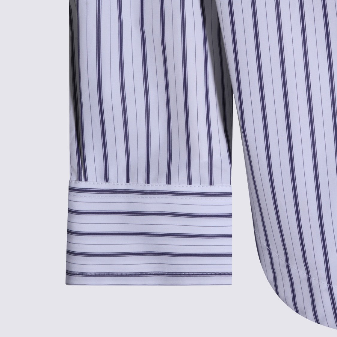 Ami Paris White And Blue Striped Cotton Shirt