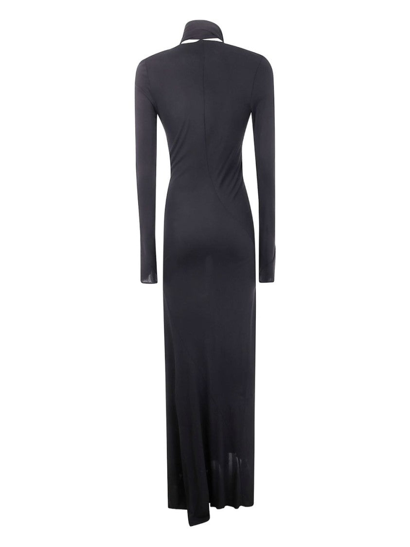The Attico Maxi Dress In Black Viscose Crepe