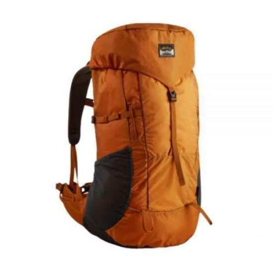 Lundhags Tall Cylindrical Orange Backpack With Padded Straps