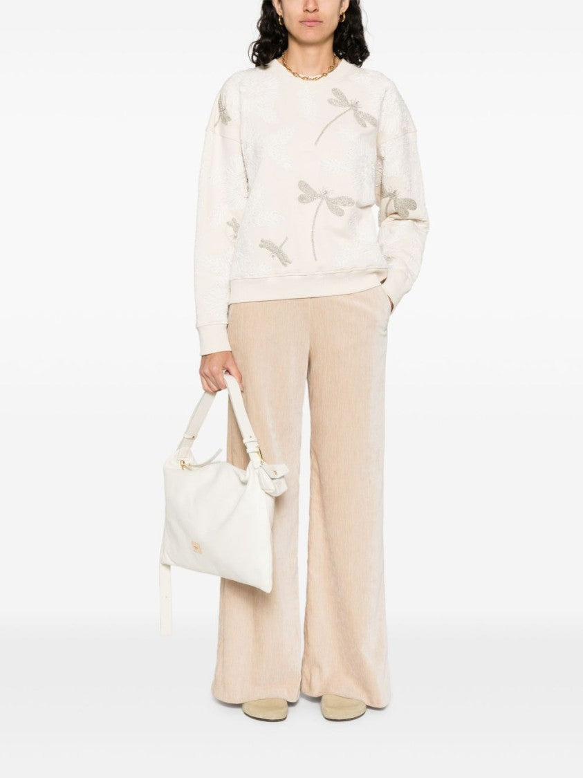 Forte Forte Soft Cotton-Elastane Sweatshirt With Textured Dragonfly Pattern
