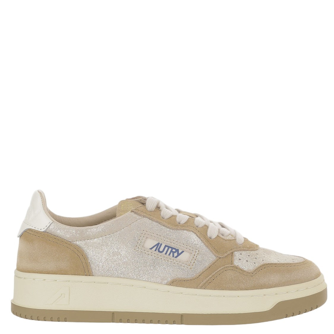 Autry Beige Suede Insert Leather Sneakers