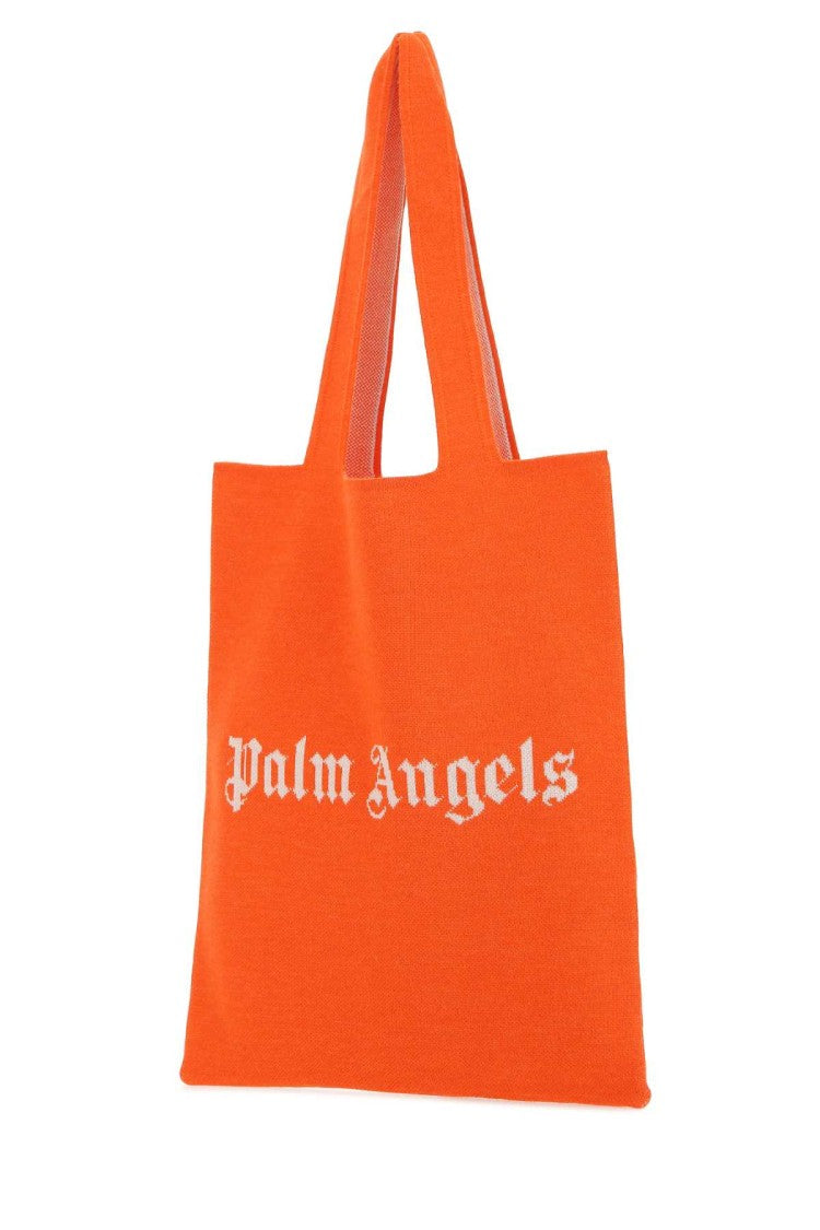 Palm Angels Orange Wool Blend Shopping Bag