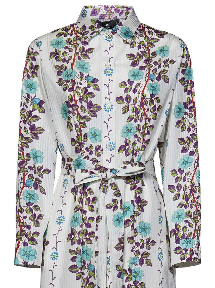 Etro White Cotton And Silk Beach Kaftan