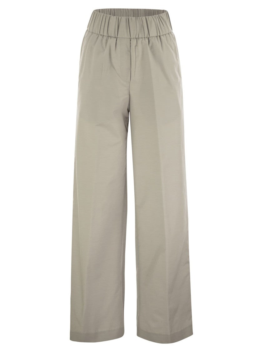 Peserico Trousers In Lightweight Technical Cotton Canvas