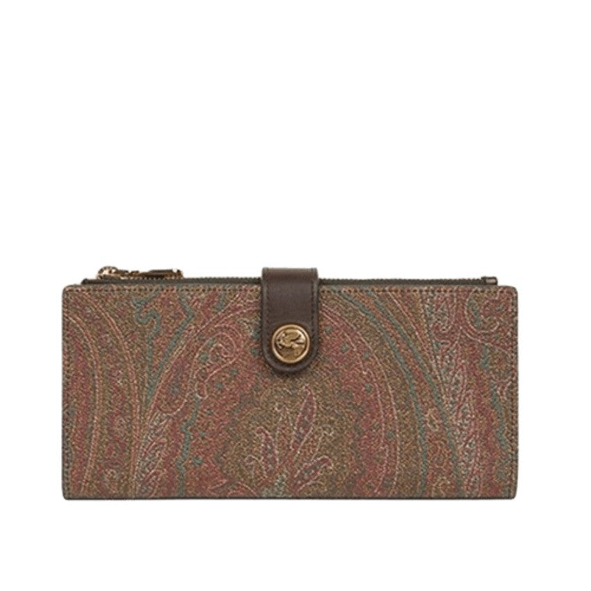 Etro Paisley Pattern Brown Etro Wallet