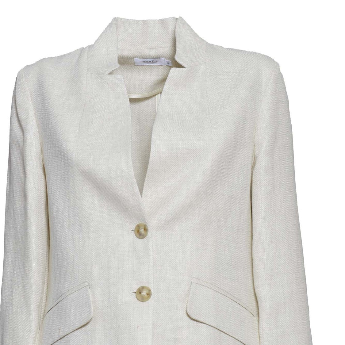 Barba Blazer Gi1 Single Breasted In Beige Linen