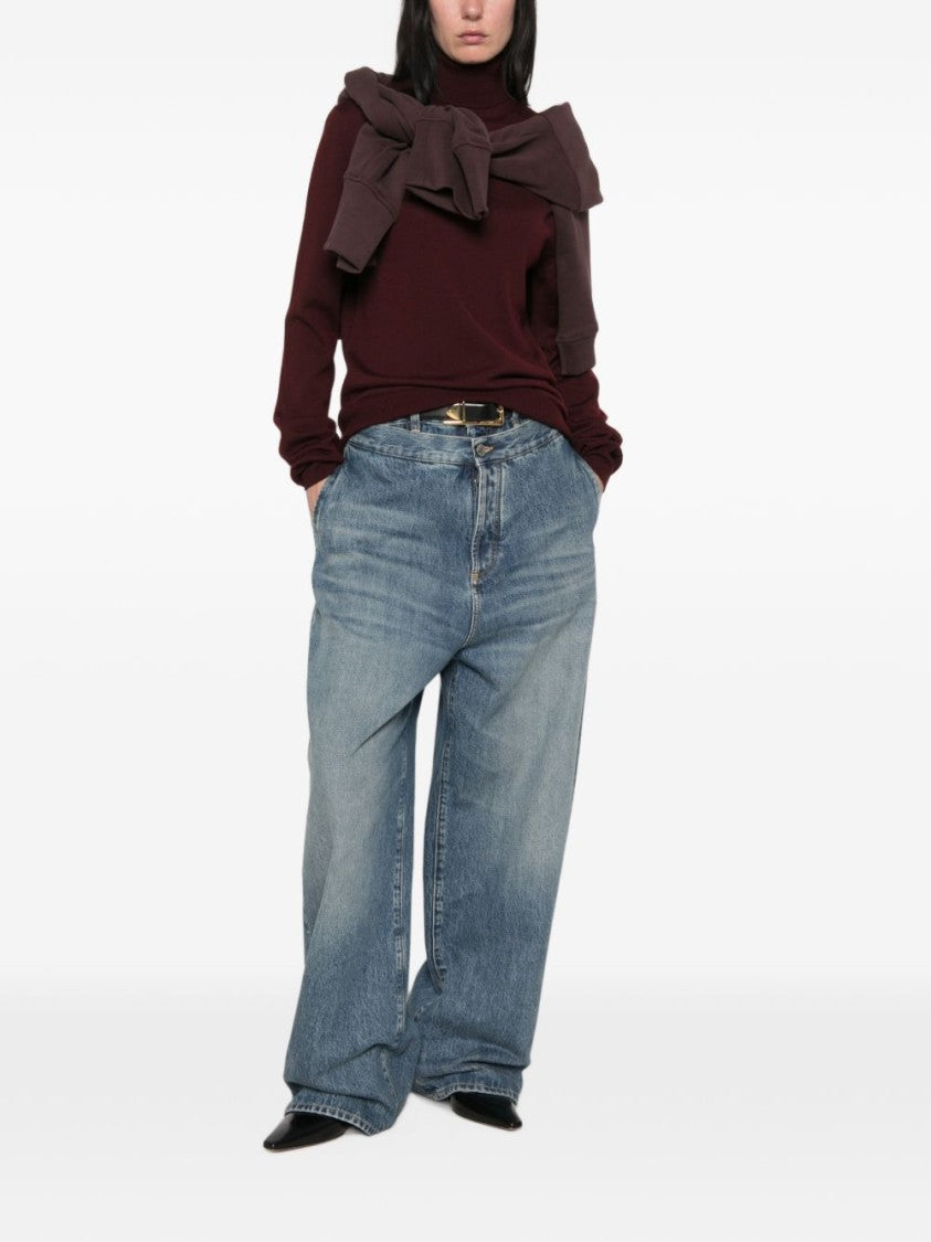 The Frankie Shop Burgundy Merino Wool Turtleneck Sweater