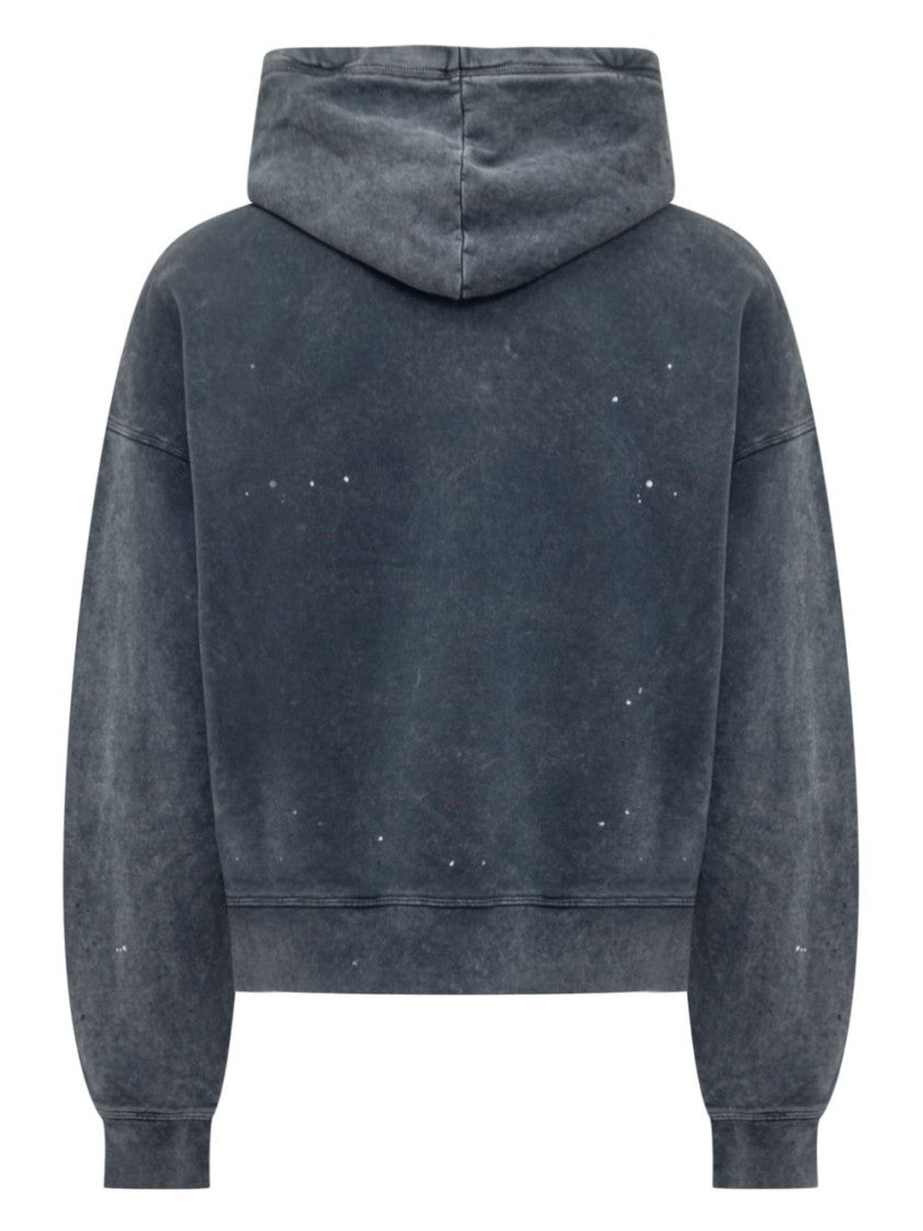 Dsquared2 Navy Blue Hooded Logo Print Hoodies