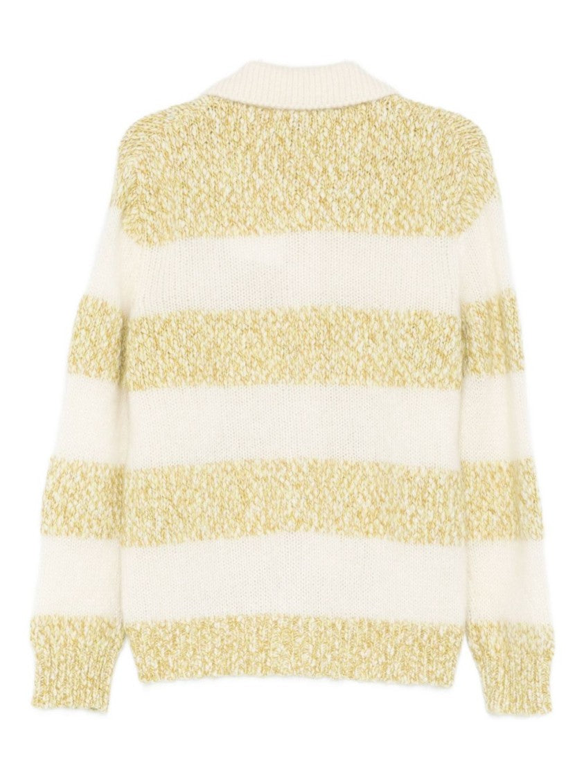 Amaranto Amaranto Green Sweater With Horizontal Stripes