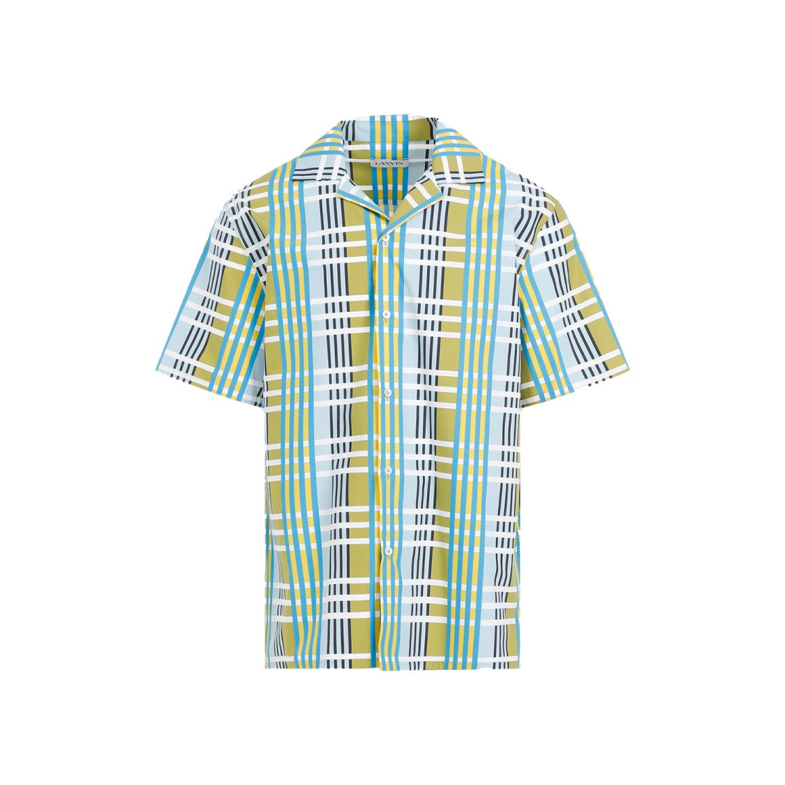 Lanvin Green Cotton Printed Bowling Shirt