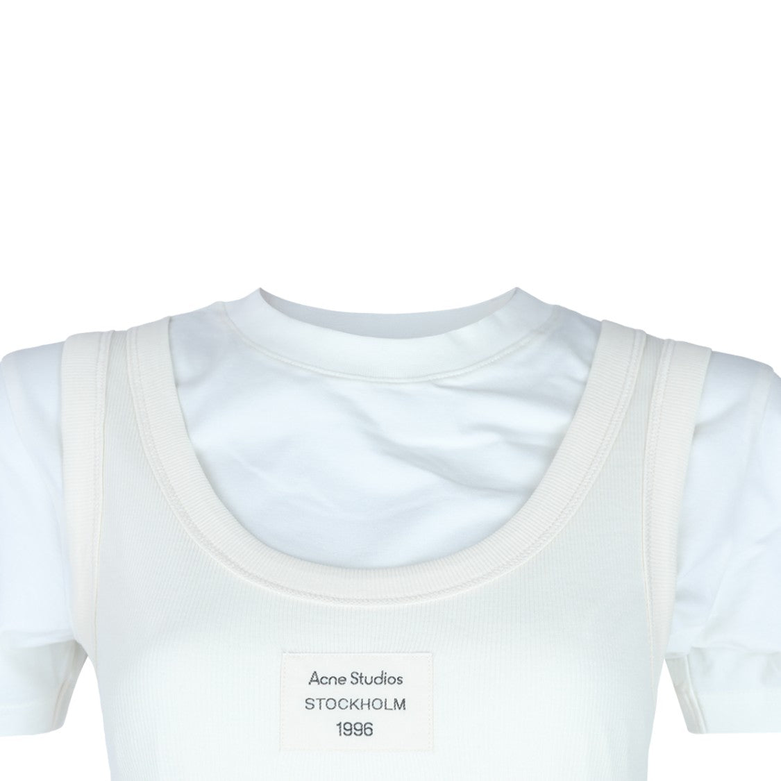 Acne Studios Layered White T-Shirt And Ribbed Tank Top Ensemble