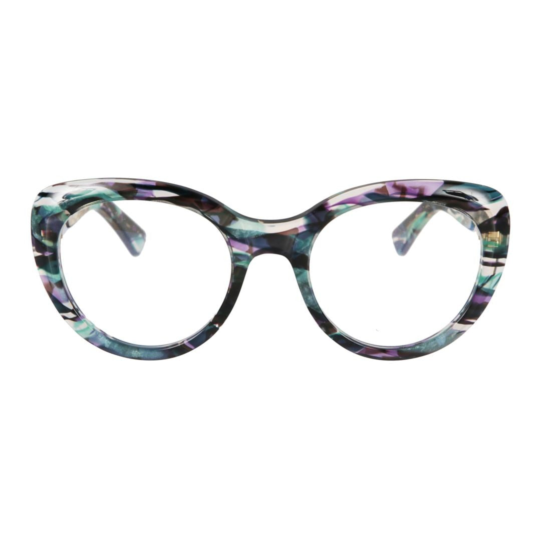 Kador Sophia Glamour Bold Rounded Frame Sunglasses With Marbled Design