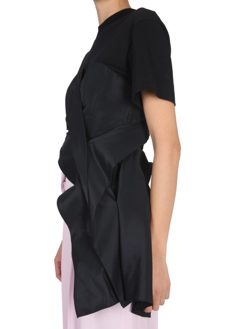 Alexander Mcqueen Draped Hybrid T-Shirt
