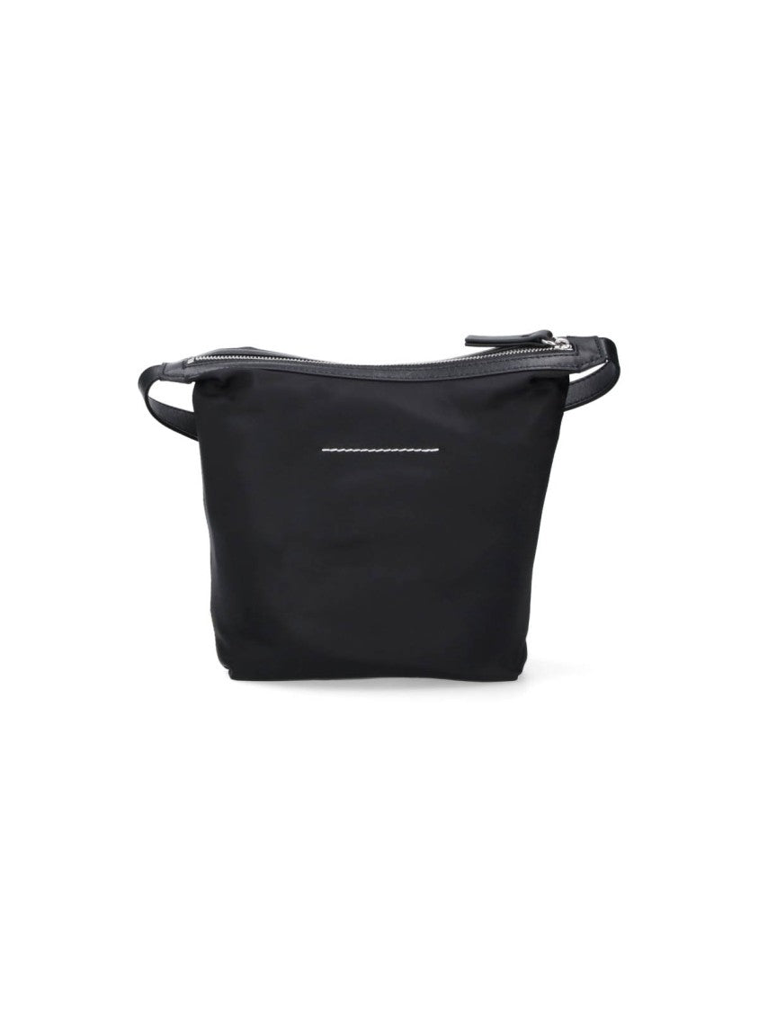 Mm6 By Maison Margiela Black Minimalist Rectangular Zip Crossbody Bag