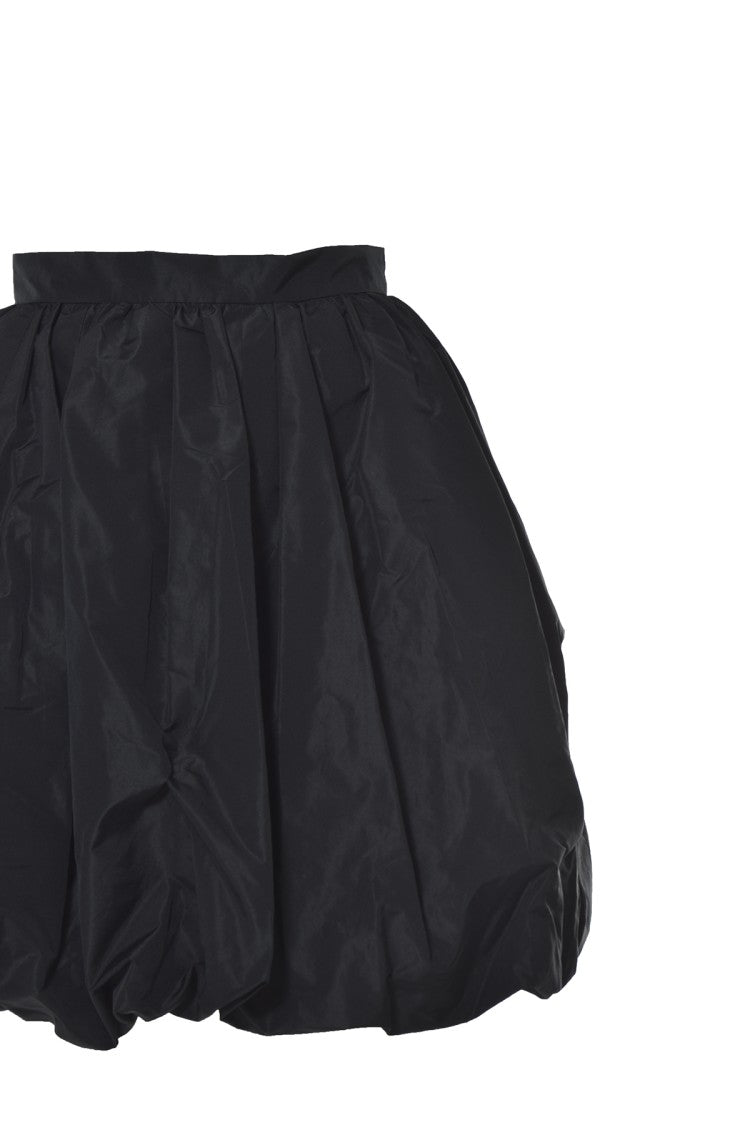 Patou Black Nylon Flared Generous Skirt