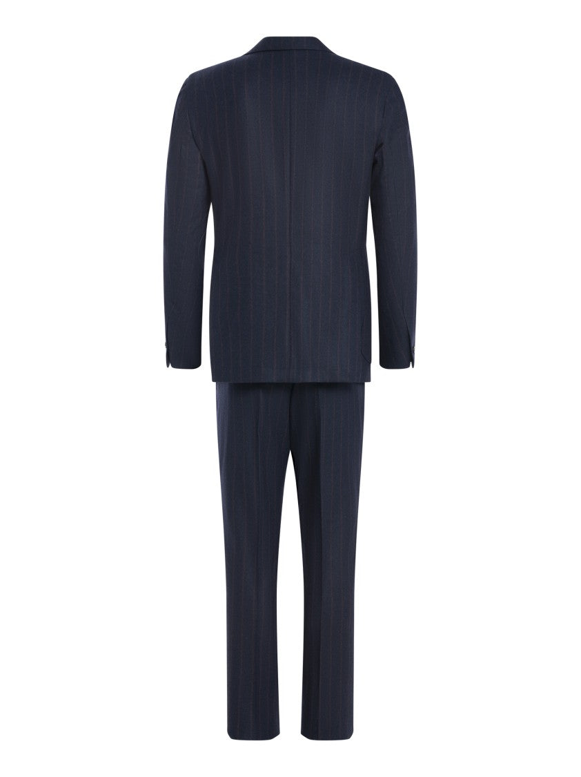 Franzese Collection Tailored Two-Piece Suit With Pinstriped Design