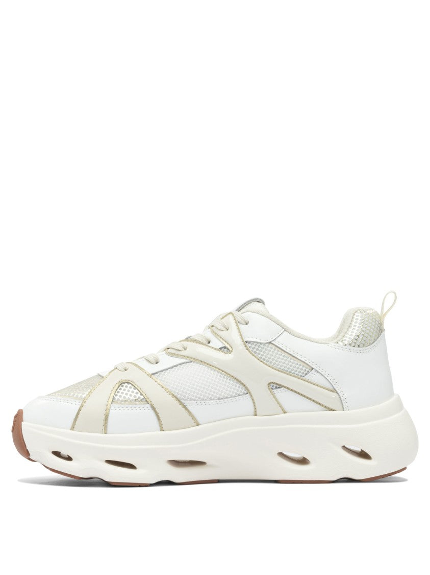 Pinko Leather-Mesh Slip-On Sneakers