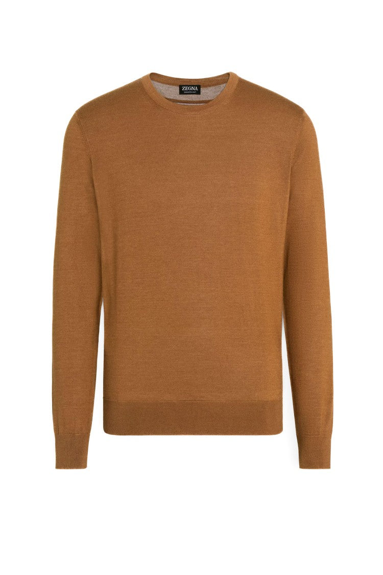 Zegna Cashseta Light Cashmere-Silk Crewneck Sweater
