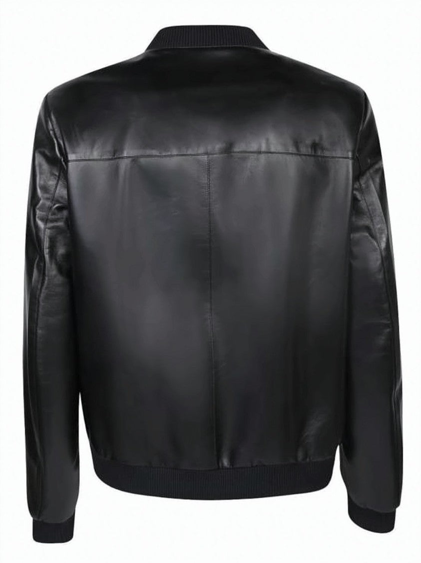 Prada Smooth Lambskin Bomber Jacket With Reversible Design