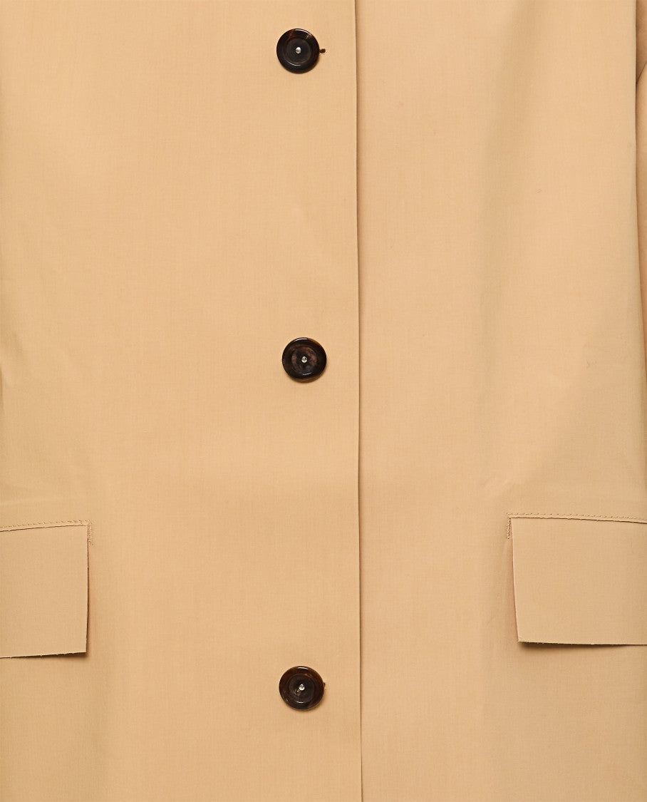 Kassl Editions Short Beige Trench Coat With Removable Hood
