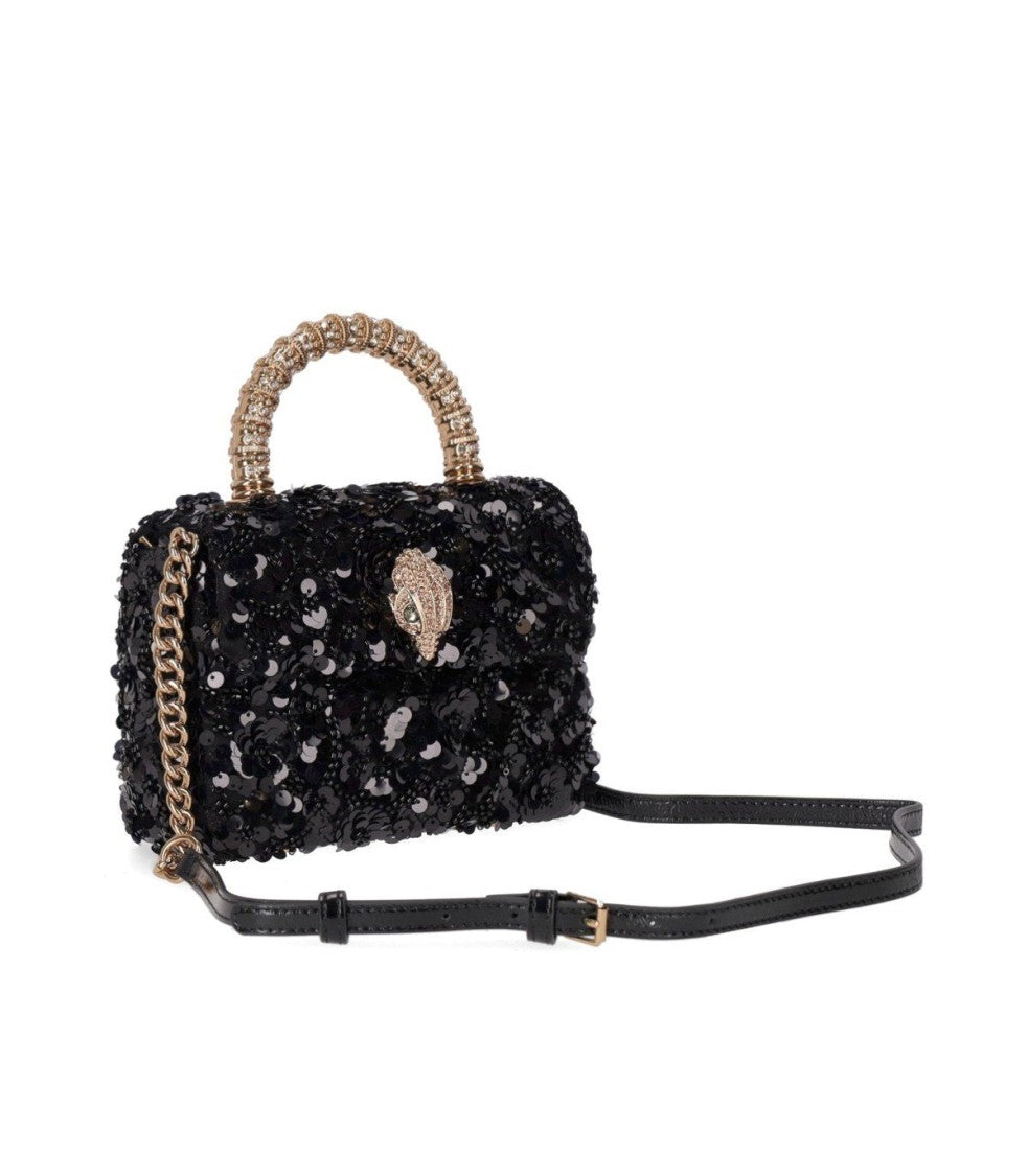 Kurt Geiger Kensington Paillettes Mini Black Handbag